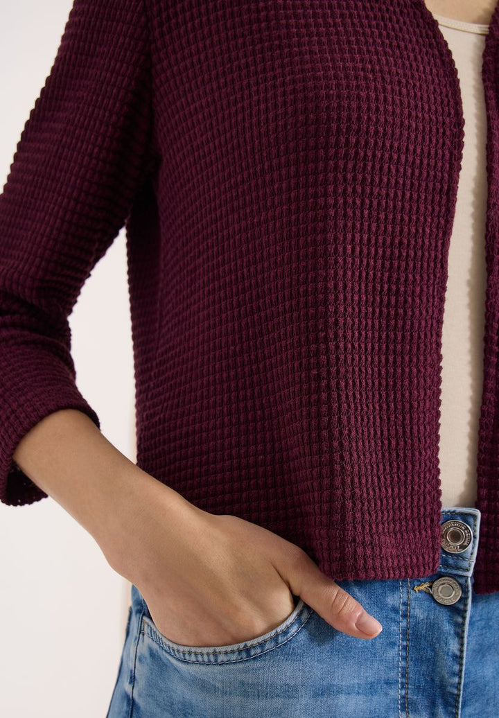 Offene 3/4-Arm Jacke im Ajour-Look