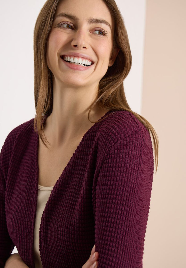 Offene 3/4-Arm Jacke im Ajour-Look