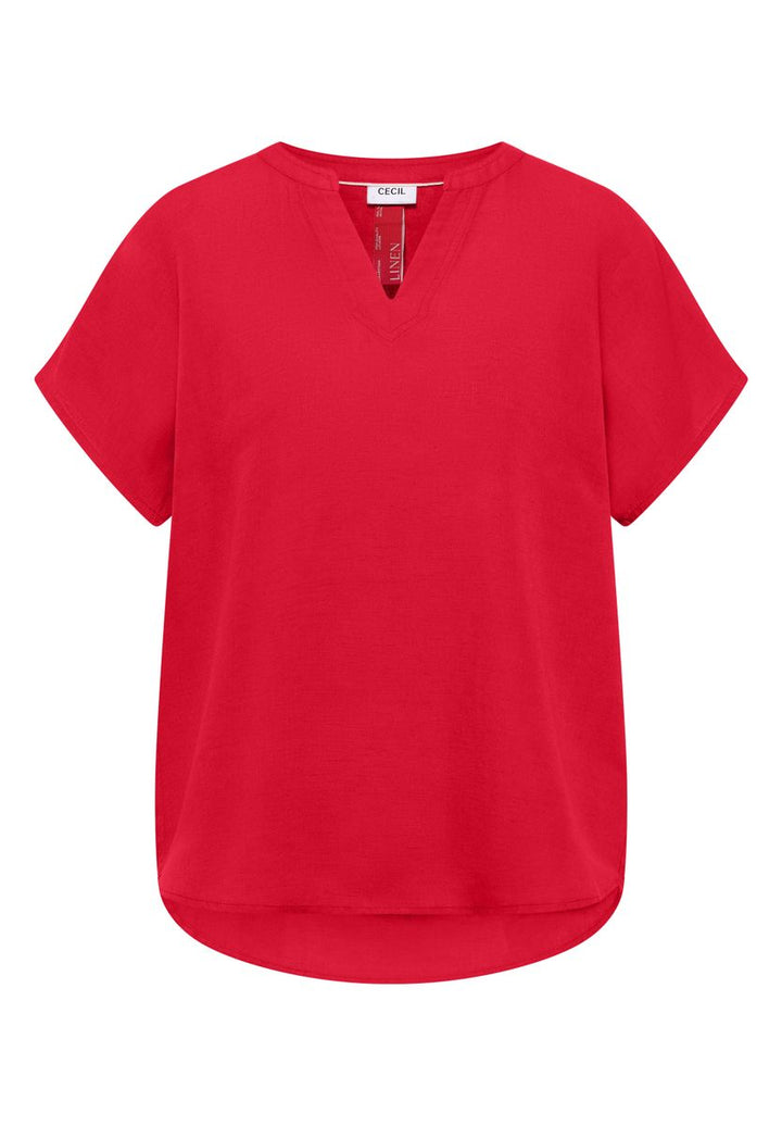 Dropped Shoulder Bluse aus Leinenmix