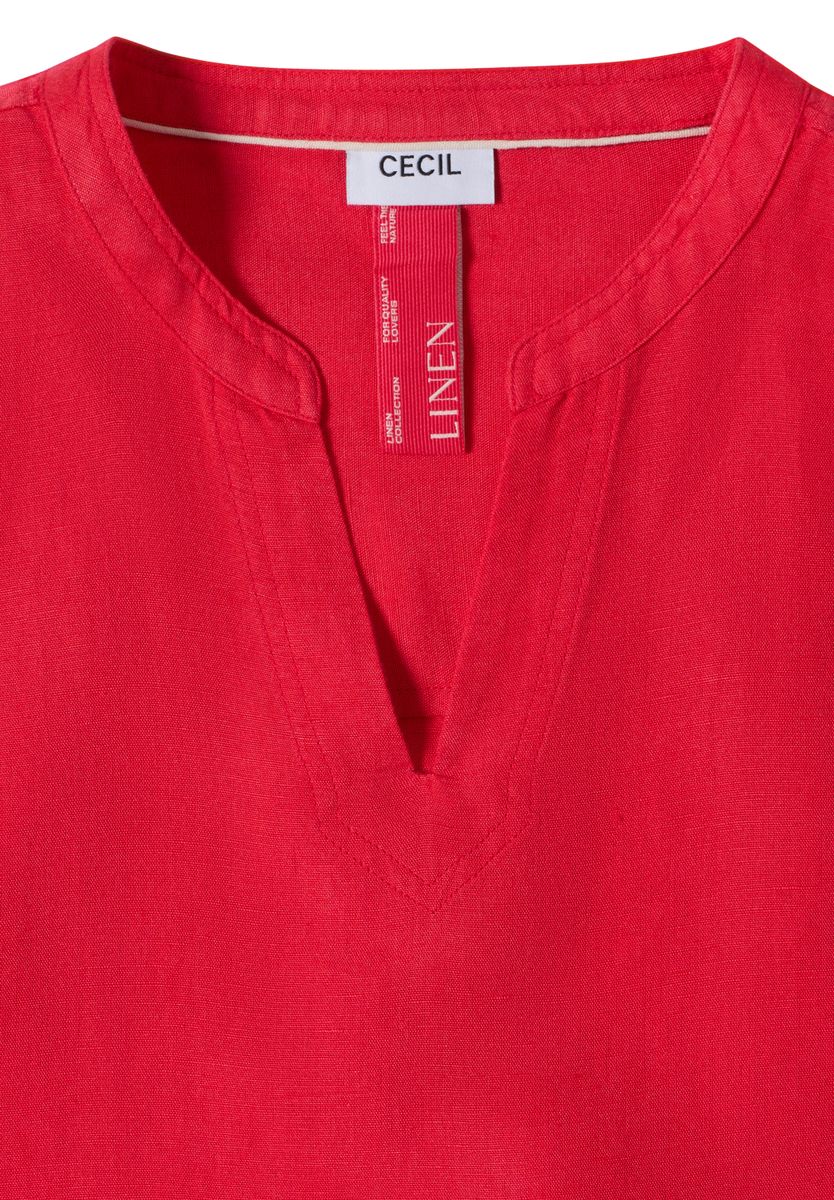 Dropped Shoulder Bluse aus Leinenmix