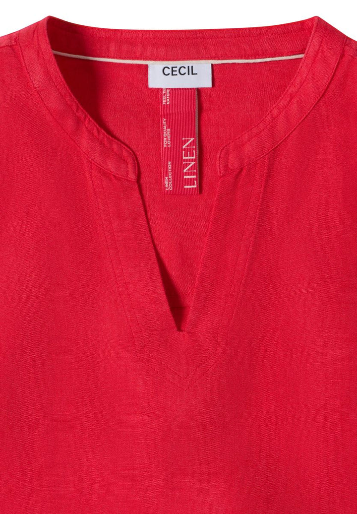 Dropped Shoulder Bluse aus Leinenmix