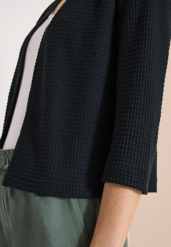 Offene 3/4-Arm Jacke im Ajour-Look