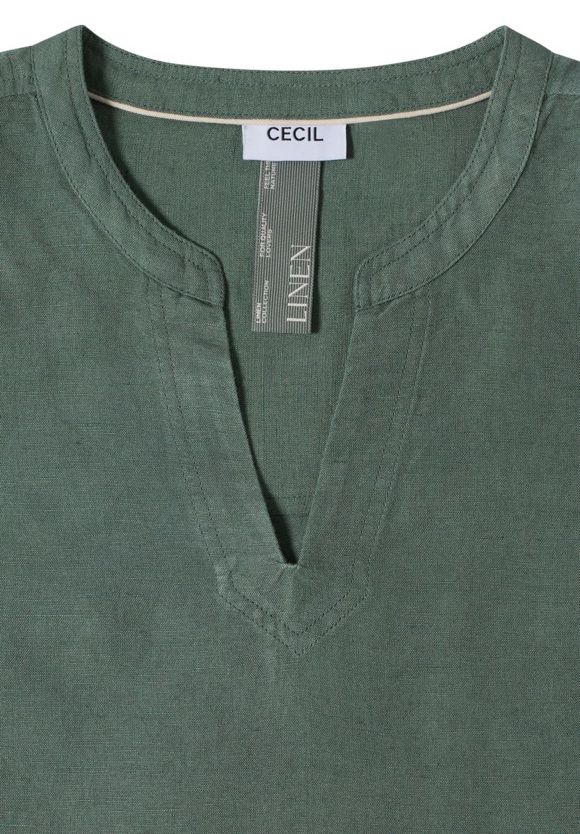 Dropped Shoulder Bluse aus Leinenmix