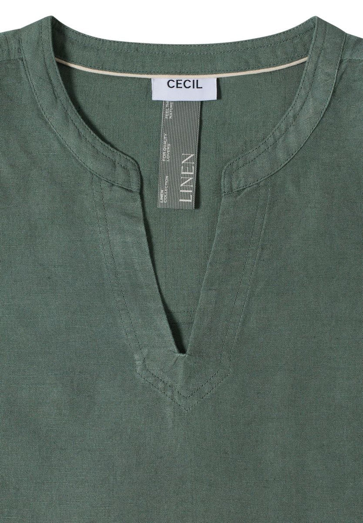 Dropped Shoulder Bluse aus Leinenmix