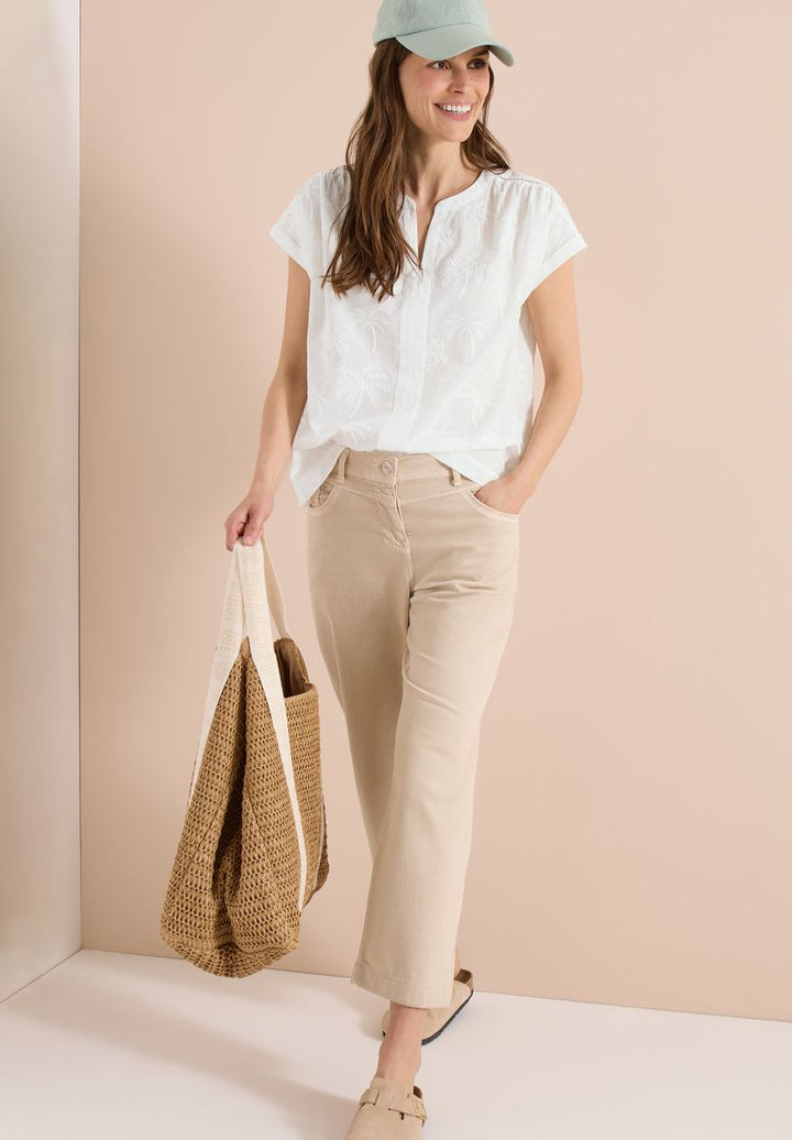Dropped Shoulder Bluse mit Embroidery