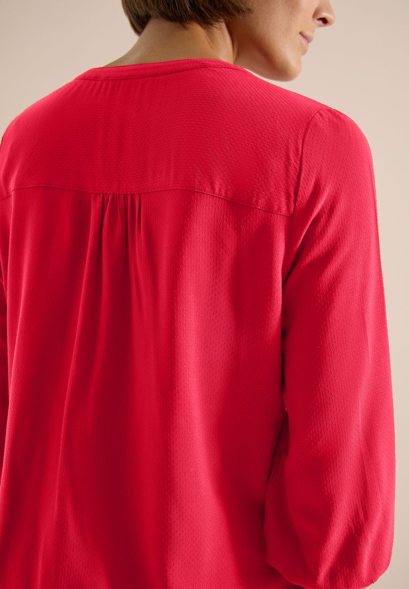 Dropped Shoulder Bluse aus Leinenmix