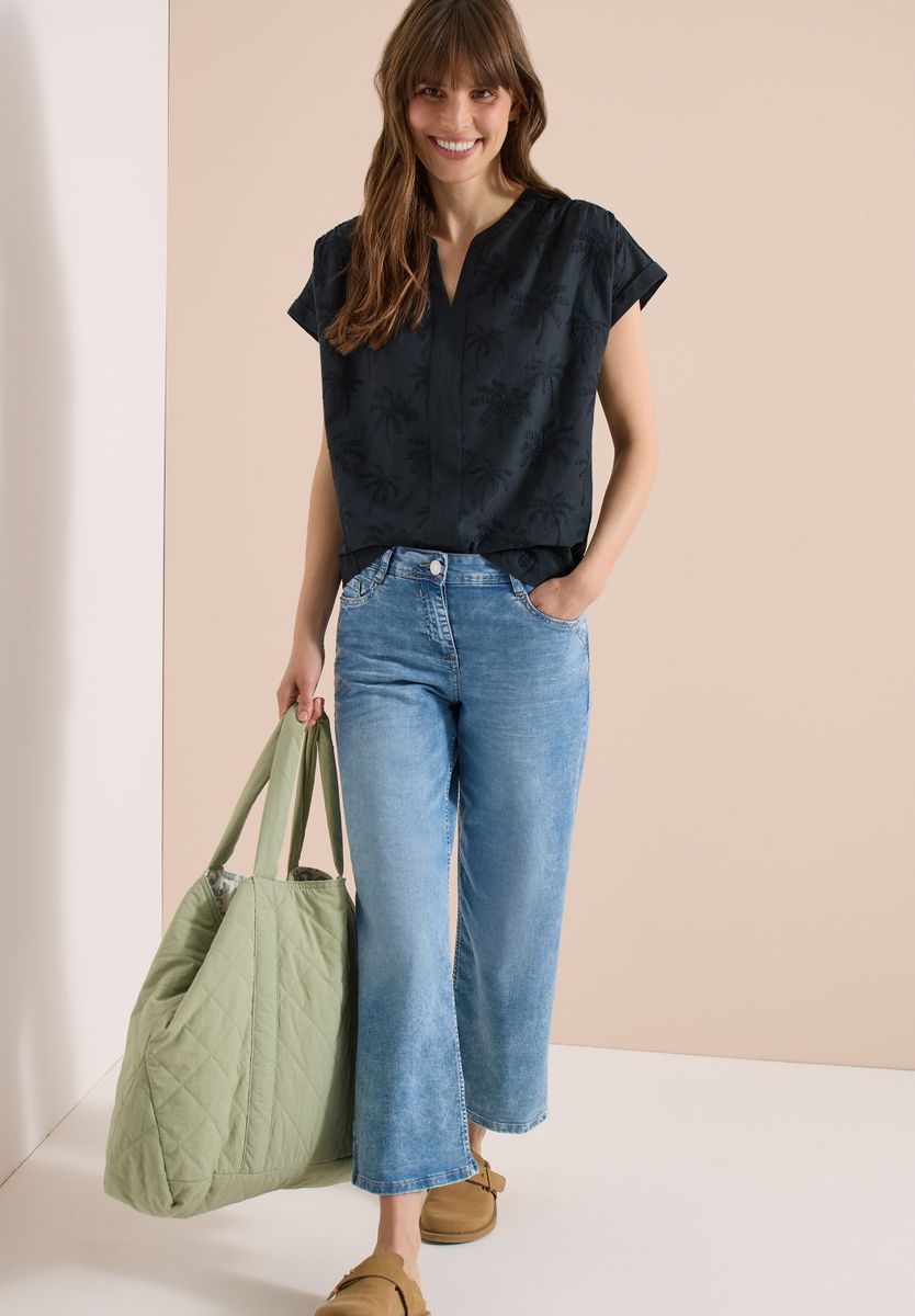 Dropped Shoulder Bluse mit Embroidery