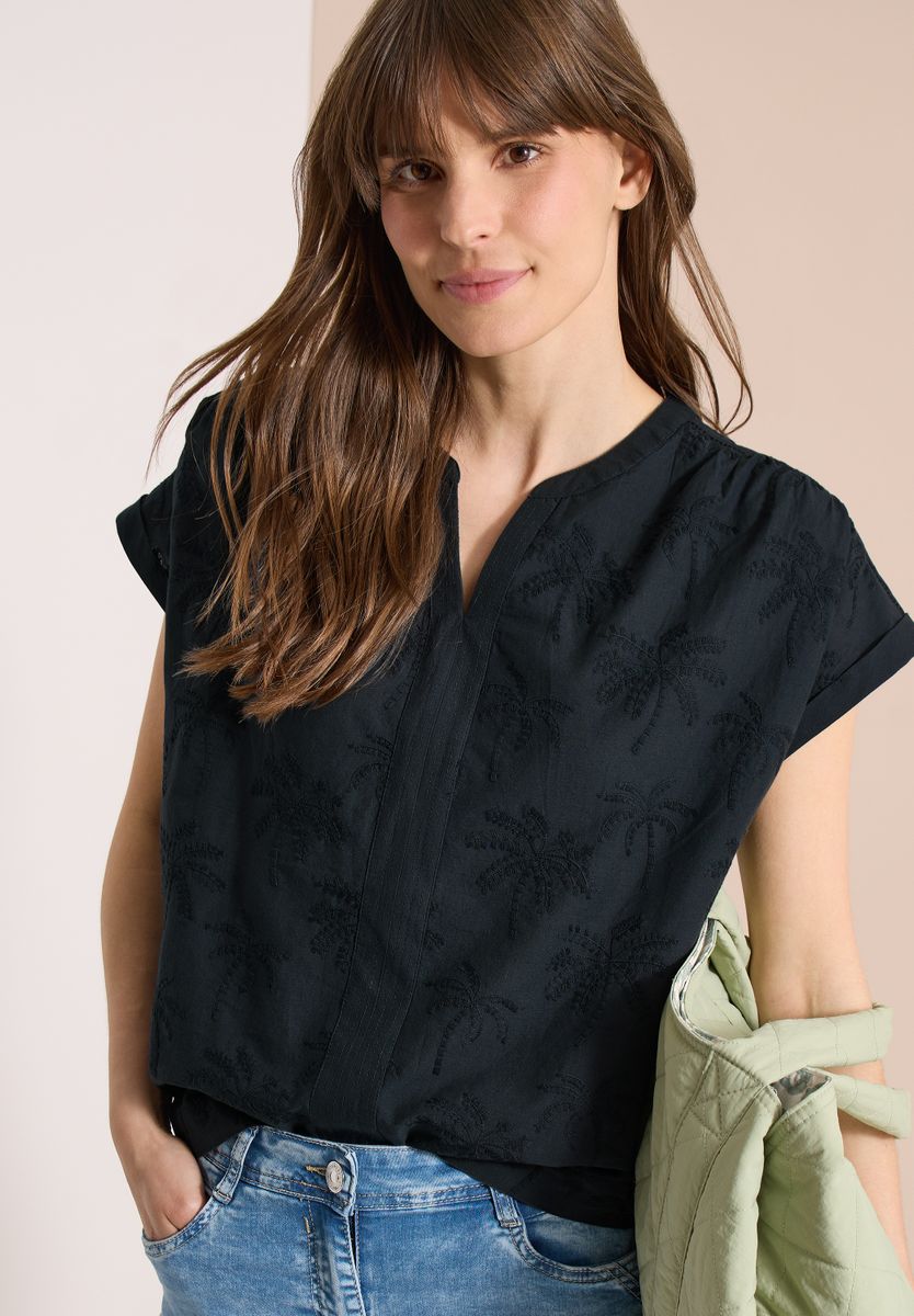 Dropped Shoulder Bluse mit Embroidery