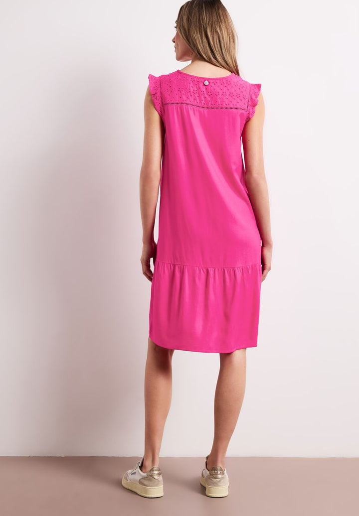 Knielanges Kleid mit Shiffley-Details