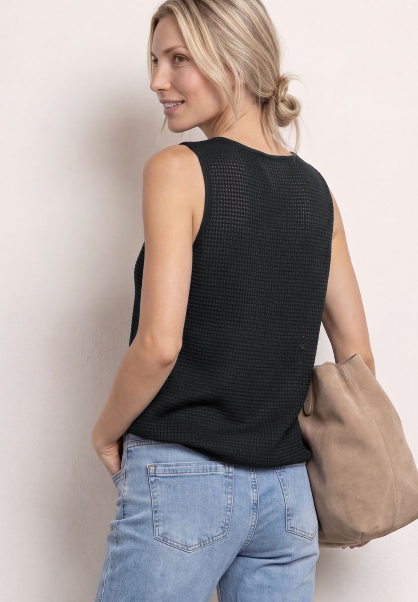 2-in-1 Mesh-Top mit U-Boot-Ausschnitt