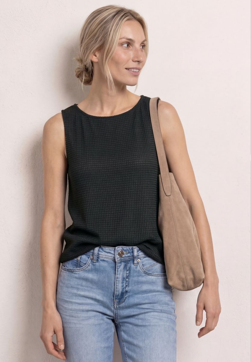 2-in-1 Mesh-Top mit U-Boot-Ausschnitt