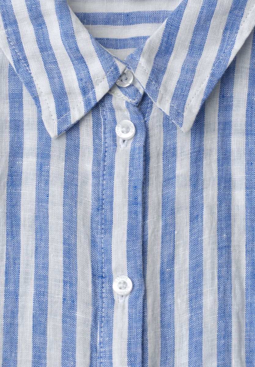 Dropped Shoulder Bluse aus Leinen