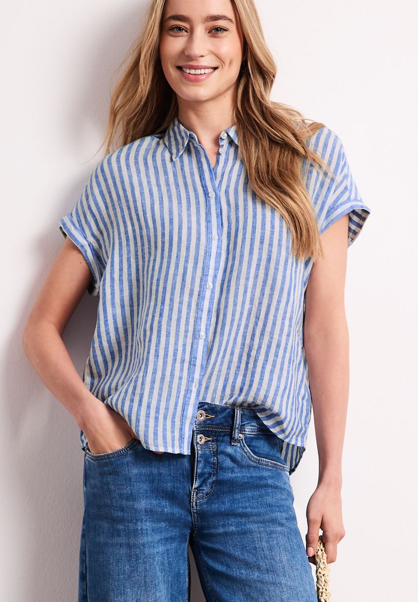 Dropped Shoulder Bluse aus Leinen