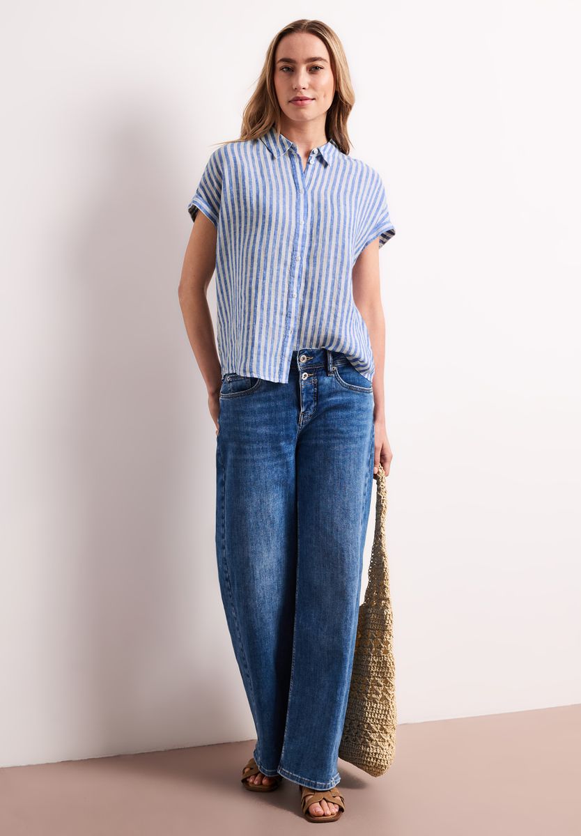 Dropped Shoulder Bluse aus Leinen