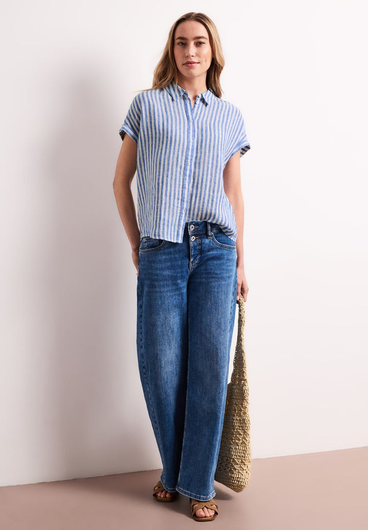 Dropped Shoulder Bluse aus Leinen