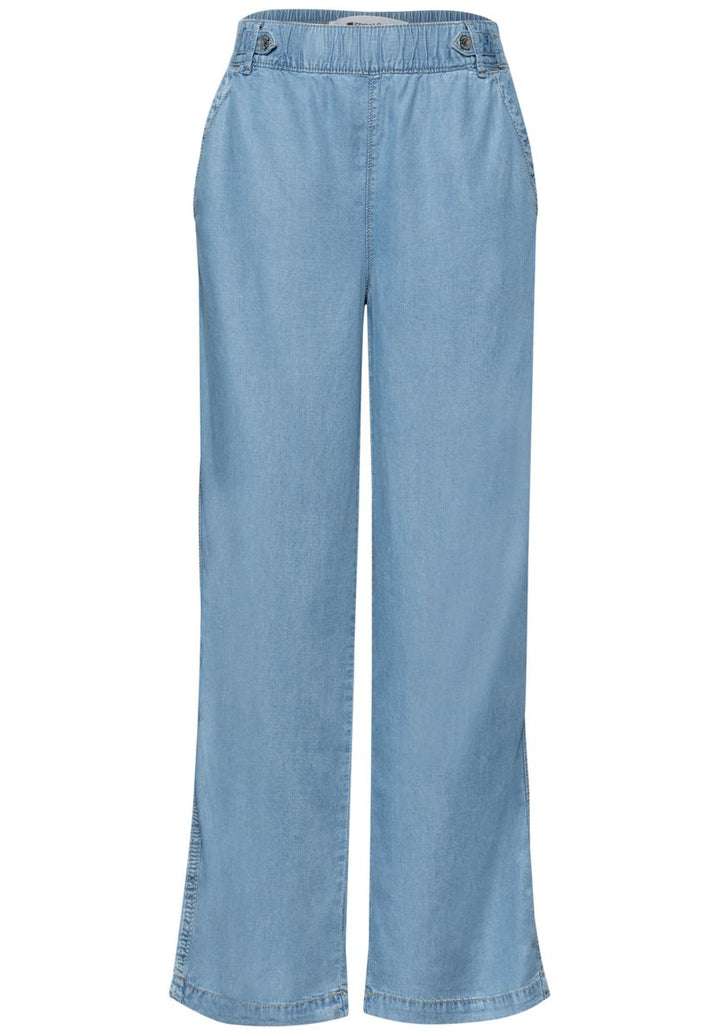 High Waist Wide Leg Hose mit Knopfdetails