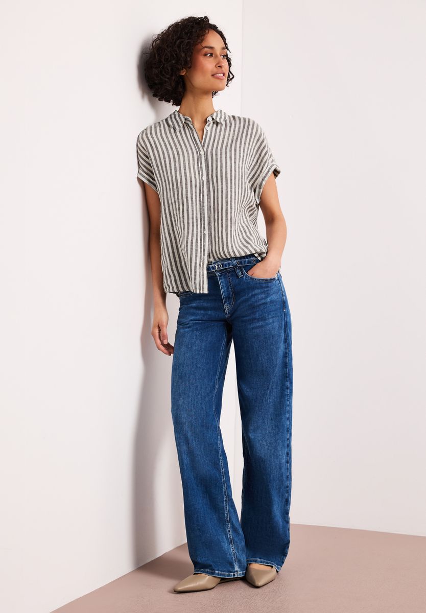 Dropped Shoulder Bluse aus Leinen