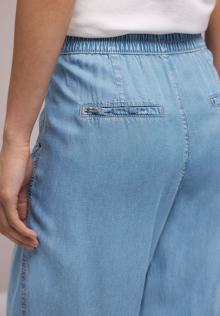 High Waist Wide Leg Hose mit Knopfdetails