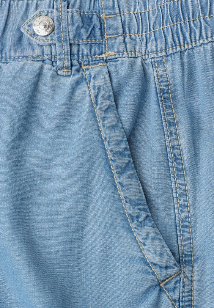 High Waist Wide Leg Hose mit Knopfdetails