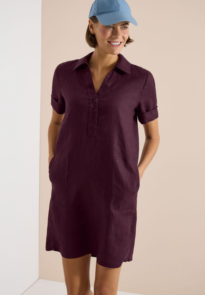 Knielanges Kleid aus reinem Leinen
