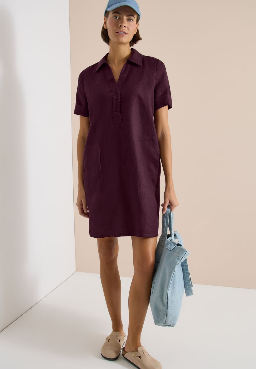Knielanges Kleid aus reinem Leinen