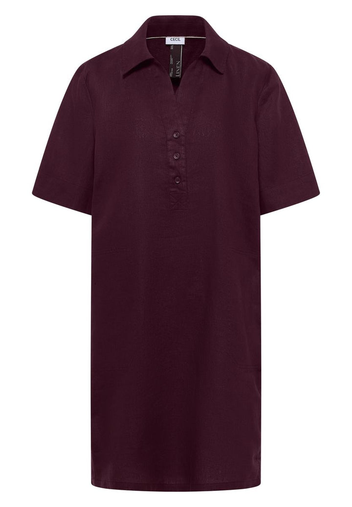 Knielanges Kleid aus reinem Leinen