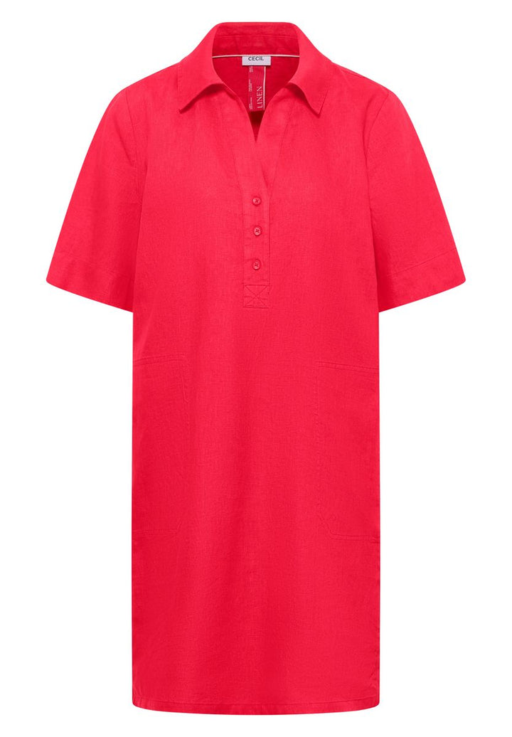 Knielanges Kleid aus reinem Leinen