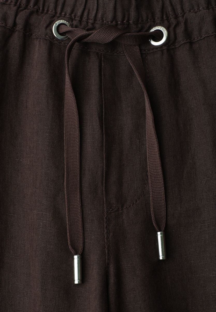 Wide Leg Hose im Loose Fit aus Leinen