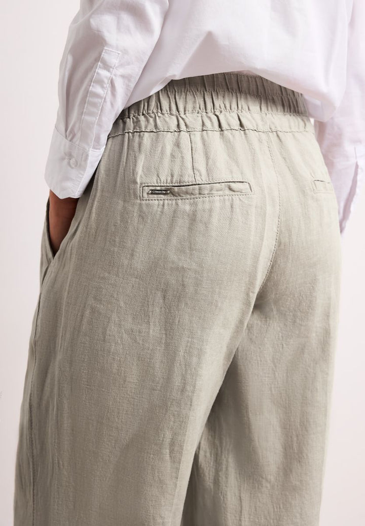 Wide Leg Hose im Loose Fit aus Leinen