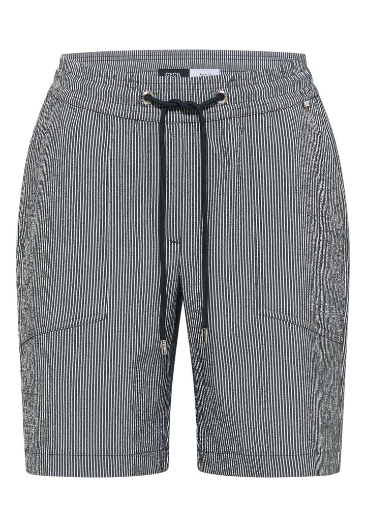 Straight Leg Shorts in Seersucker Qualität