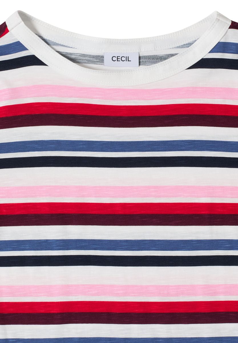 Kurzarm Shirt mit Multicolor Streifen