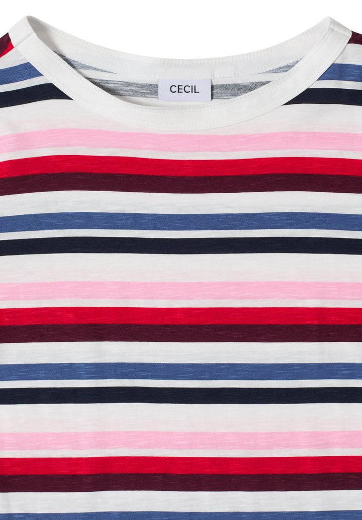 Kurzarm Shirt mit Multicolor Streifen