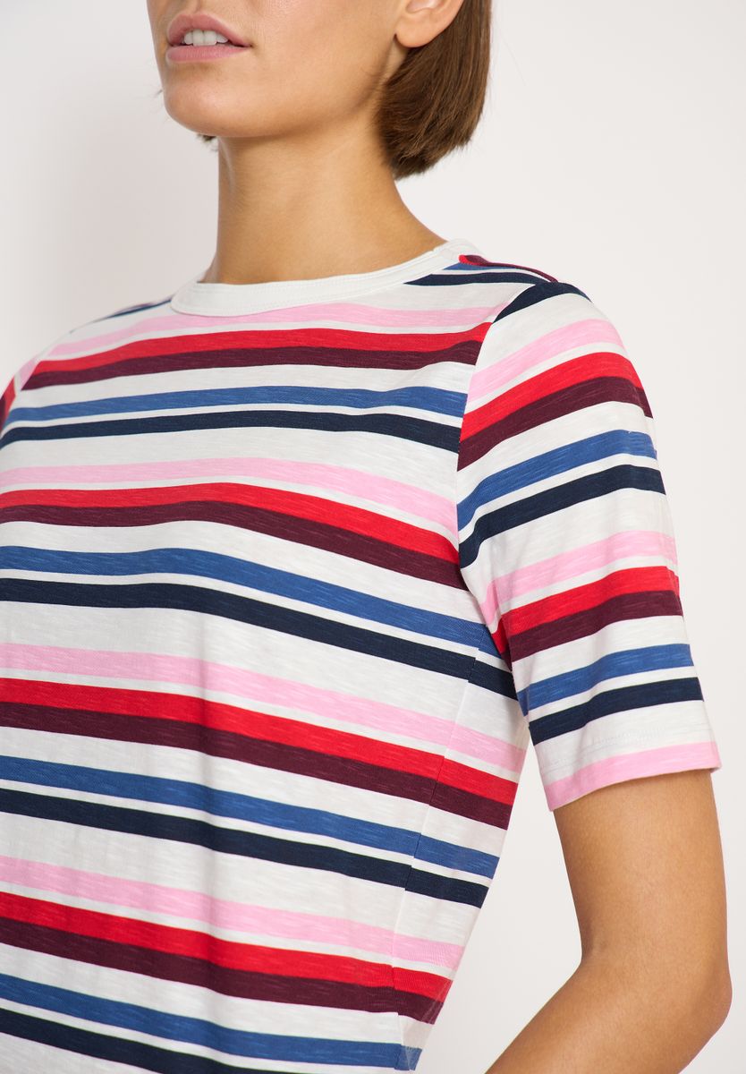 Kurzarm Shirt mit Multicolor Streifen