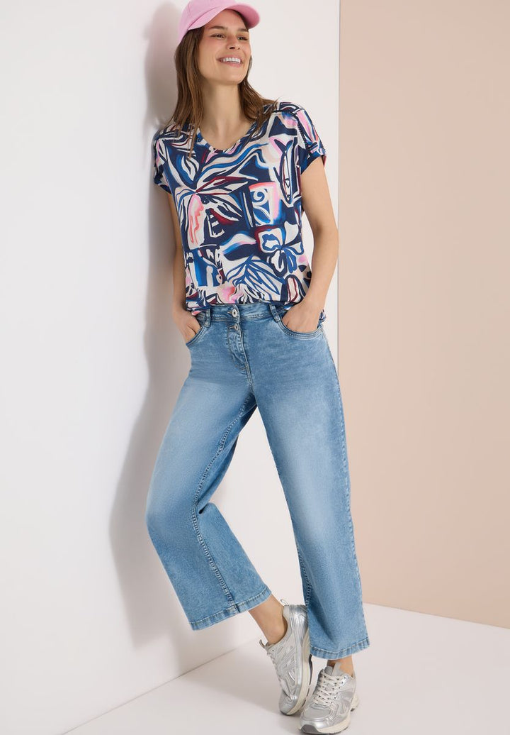 Kurzarm Shirt mit Spitzendetail