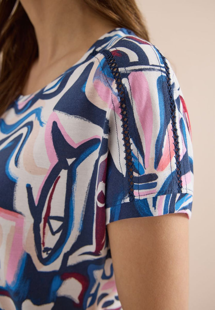 Kurzarm Shirt mit Spitzendetail