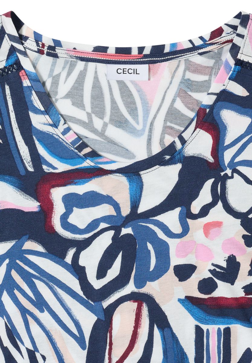 Kurzarm Shirt mit Spitzendetail
