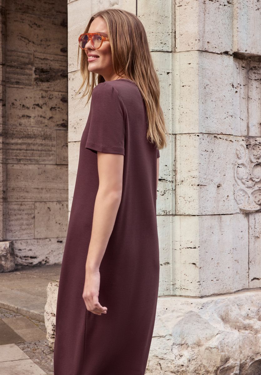 Midi-Kleid aus Jersey mit Puffärmeln
