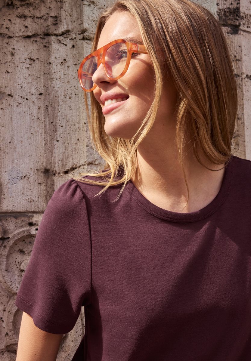 Midi-Kleid aus Jersey mit Puffärmeln