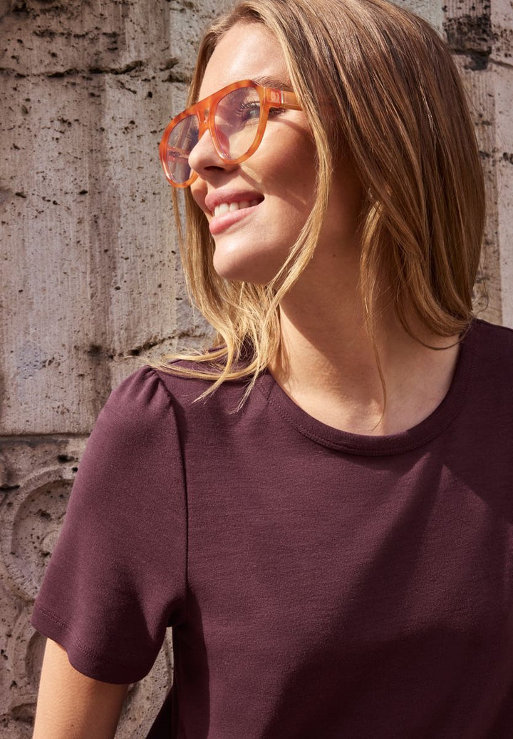 Midi-Kleid aus Jersey mit Puffärmeln
