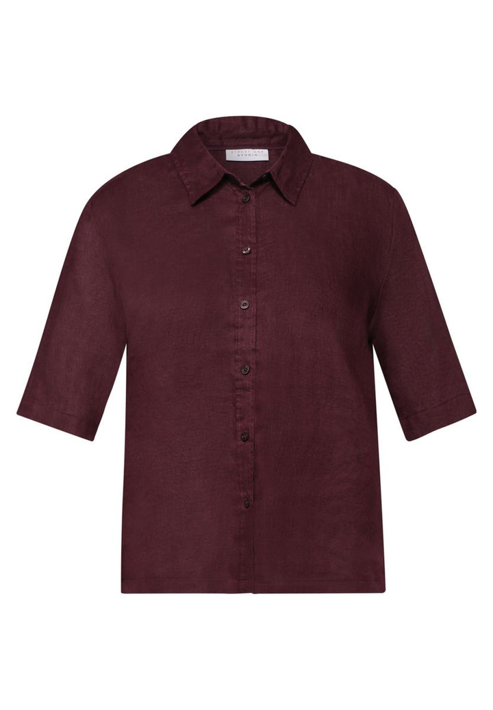 Kurzarm Hemdbluse aus Leinen