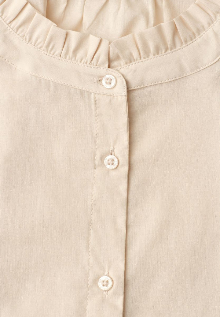 Kurzarm Bluse mit Rundhals und  Rüschen