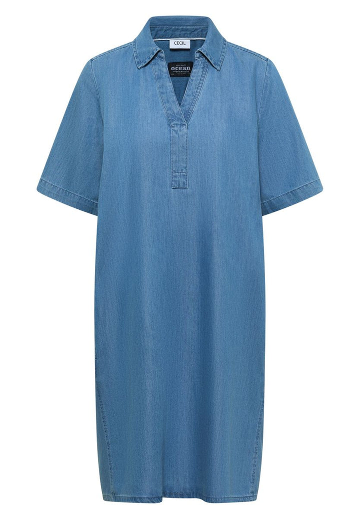 Knielanges Kleid im Denim-Look