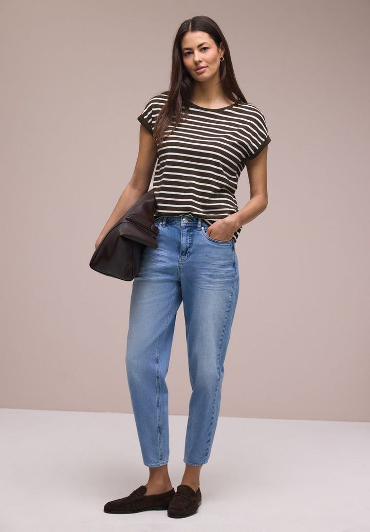 Dropped Shoulder Shirt mit Streifen