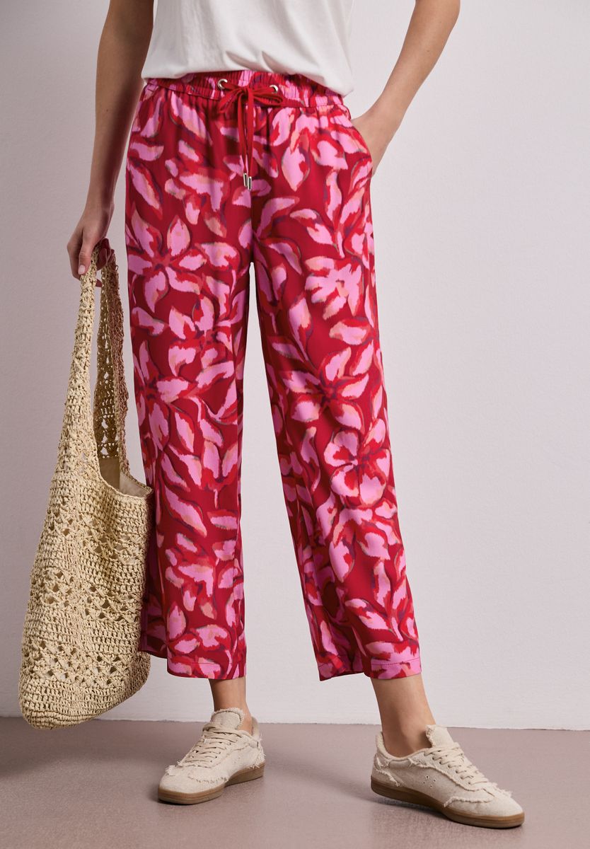 Wide Leg Hose im Loose Fit mit Print