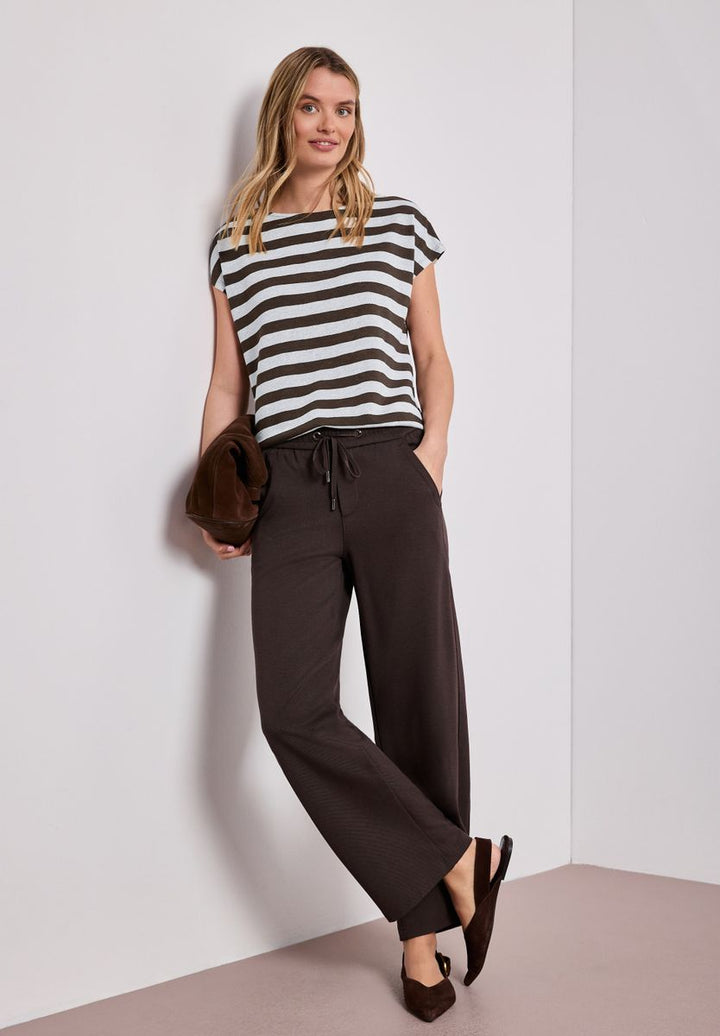 Dropped Shoulder Shirt mit Streifen und Glitzer