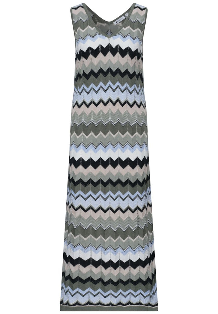 Midi-Kleid mit Zick-Zack-Muster