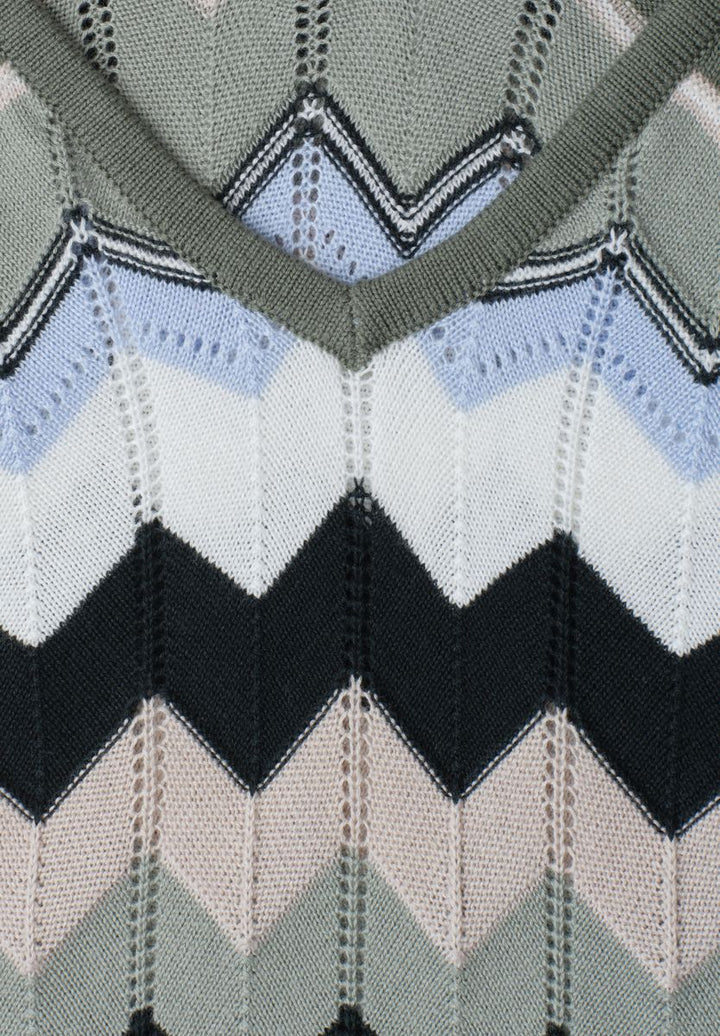 Midi-Kleid mit Zick-Zack-Muster