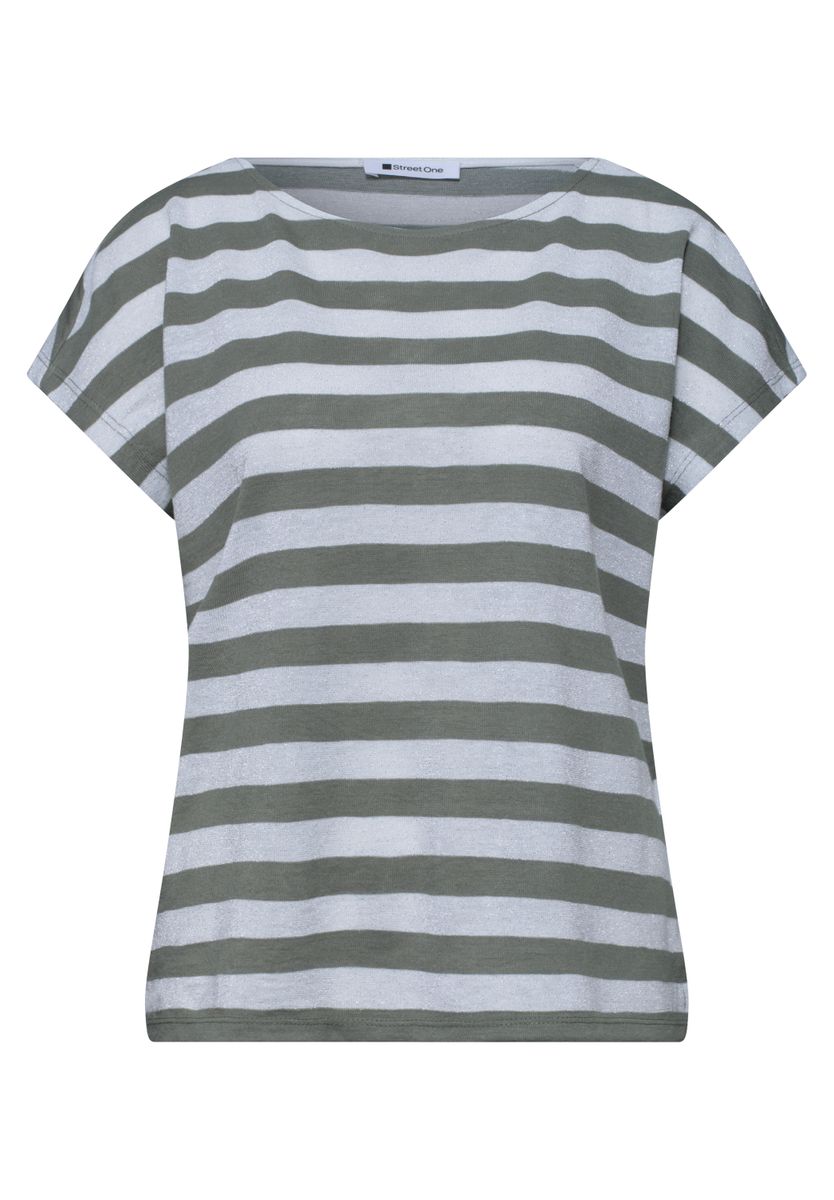 Dropped Shoulder Shirt mit Streifen und Glitzer