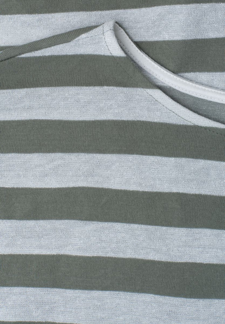Dropped Shoulder Shirt mit Streifen und Glitzer