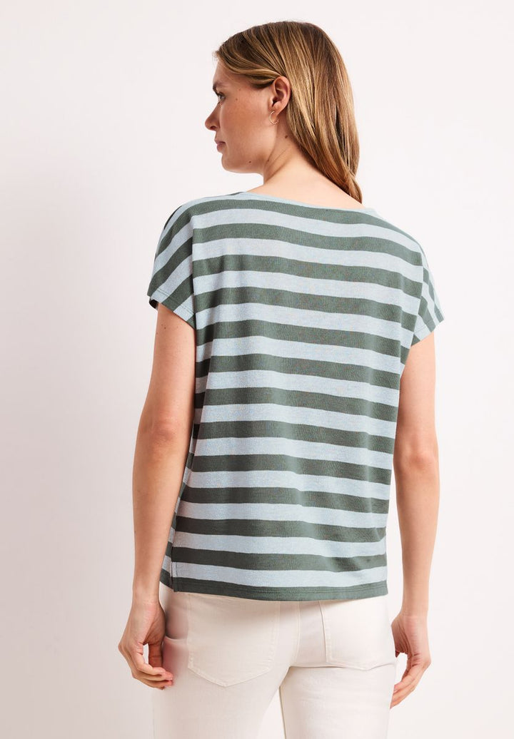 Dropped Shoulder Shirt mit Streifen und Glitzer
